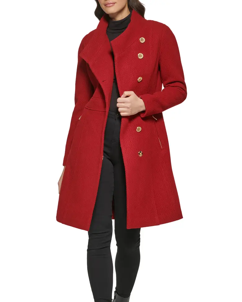 Guess red wool coat hotsell